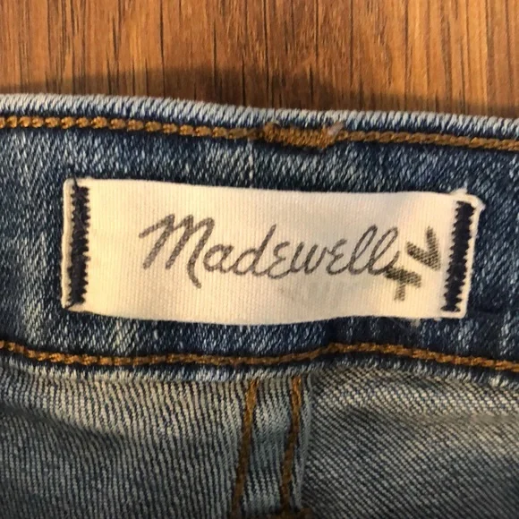 Madewell jeans Women’s 23 skinny crop 9" high rise blue denim jeans raw hem EUC - Picture 4 of 7